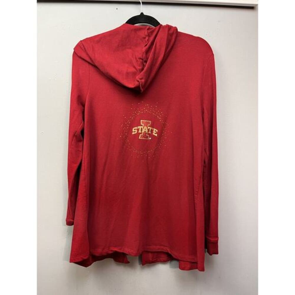 Meesh & Mia Team Spirit ISU Cyclones‎ Open Front Sweater Women Medium Hooded
